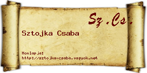 Sztojka Csaba névjegykártya