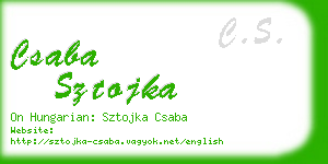 csaba sztojka business card